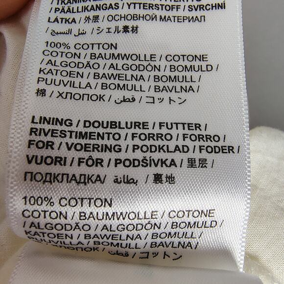 FARM Rio Boho Ivory Eyelet Lace Patch Beaded Tiered Mini Dress Size Medium - Picture 15 of 15